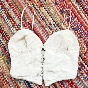 Tiger Mist Cream Lace Detail Top